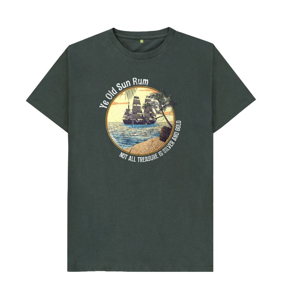Dark Grey Mens Tee - Old Sun Rum - Not all Treasure is Silver and Gold