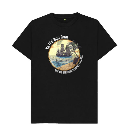 Black Mens Tee - Old Sun Rum - Not all Treasure is Silver and Gold